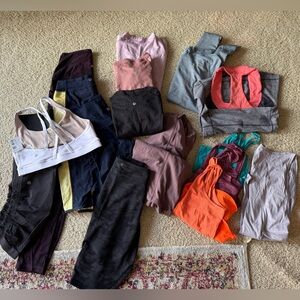 HUGE Lululemon Bundle Lot 20+ Pieces Leggings Bras Swiftly Tops Shorts Dress Hat